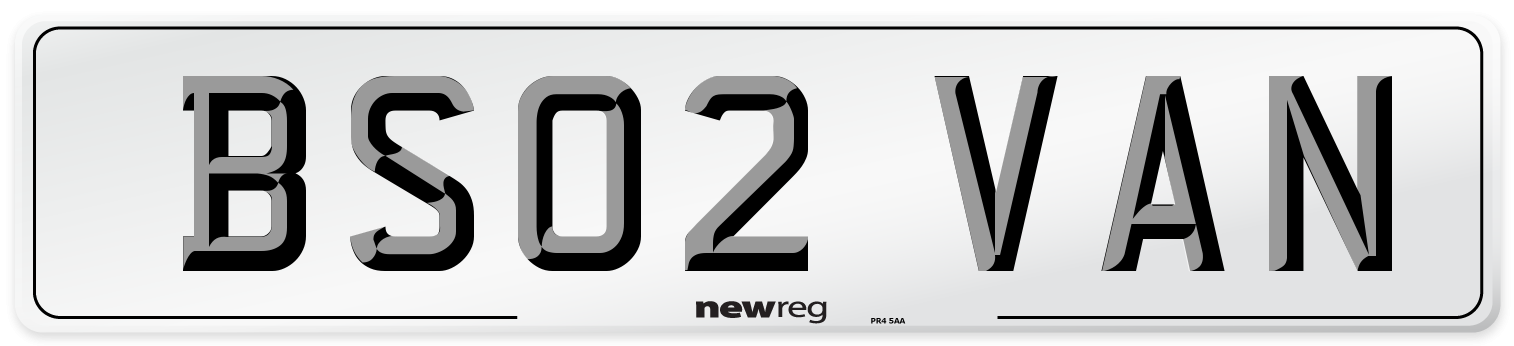 BS02 VAN Number Plate from New Reg